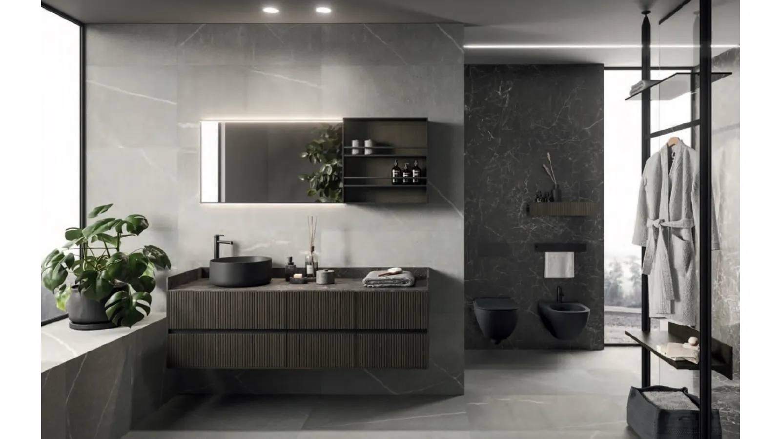 Mobile da Bagno Modo Project 11 in Rovere e Gres di Altamarea