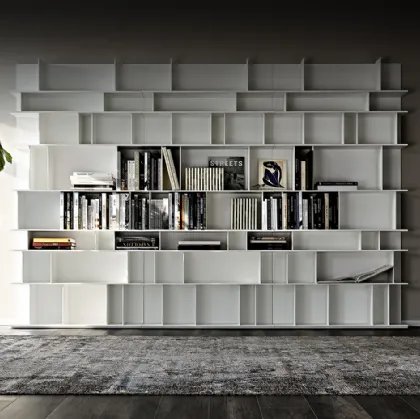 Libreria a muro in MDF laccato bianco Wally di Cattelan Italia